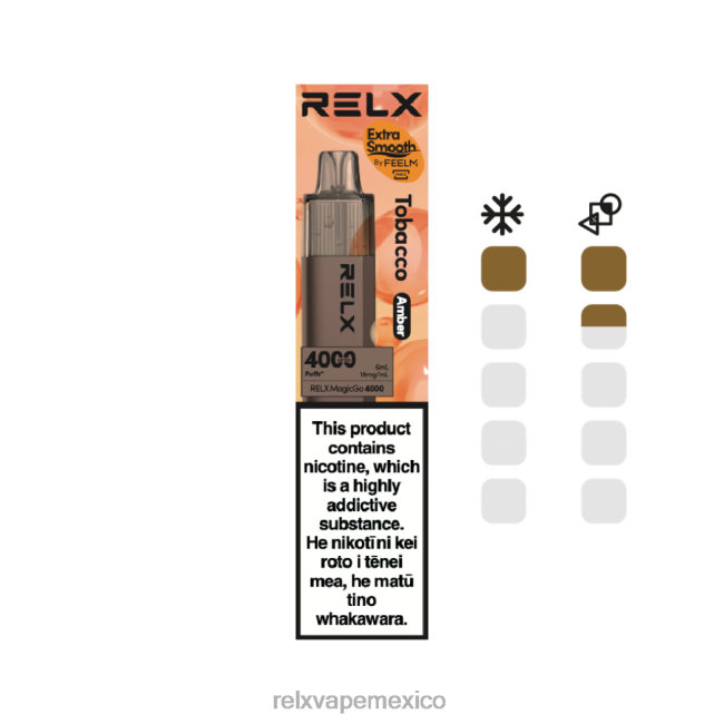 RELX Mexico - RELX MagicGo 4000 vaporizadores desechables tabaco (ámbar) 6006J5