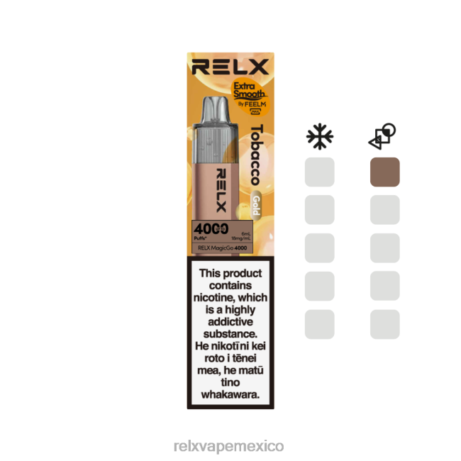RELX Vape Mexico - RELX MagicGo 4000 vaporizadores desechables tabaco (oro) 6006J2